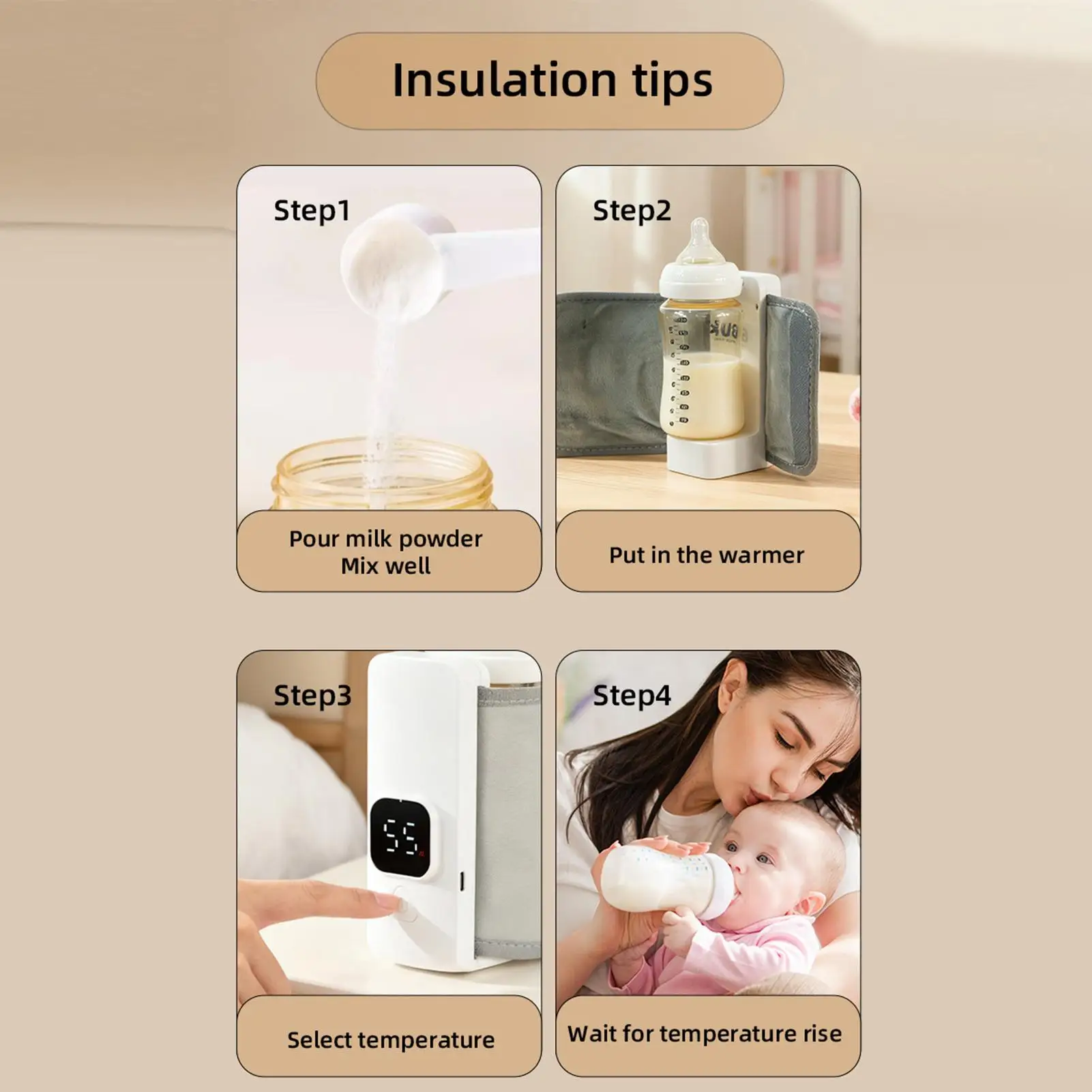Portable Bottle Warmer Smart Display Portable Battery-Powered Nursing Supplies Milk Bottle Warmer For Night Morning Daily Winter
Portable Bottle Warmer Smart Display Portable Battery-Powered Nursing Supplies Milk Bottle Warmer For Night Morning Daily Winter