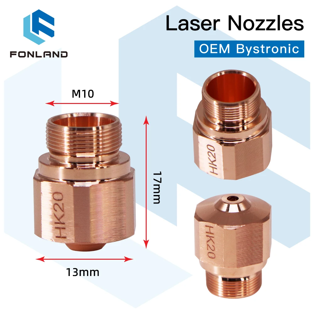 FONLAND HK08 HK10 HK12 HK15 HK17 HK20 HK25 HK30 Laser Nozzles For OEM Bystronic Fiber Laser Cutting Machine
FONLAND HK08 HK10 HK12 HK15 HK17 HK20 HK25 HK30 Laser Nozzles For OEM Bystronic Fiber Laser Cutting Machine