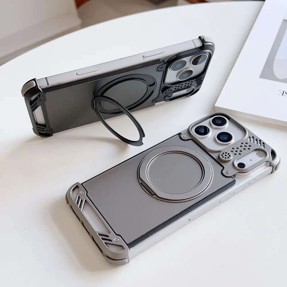 Solid Color Metal Aluminum Alloy Frameless Phone Case for Samsung Galaxy S22 S23 S24 S25 Ultra with 360 ° Rotating Stand
Solid Color Metal Aluminum Alloy Frameless Phone Case for Samsung Galaxy S22 S23 S24 S25 Ultra with 360 ° Rotating Stand
