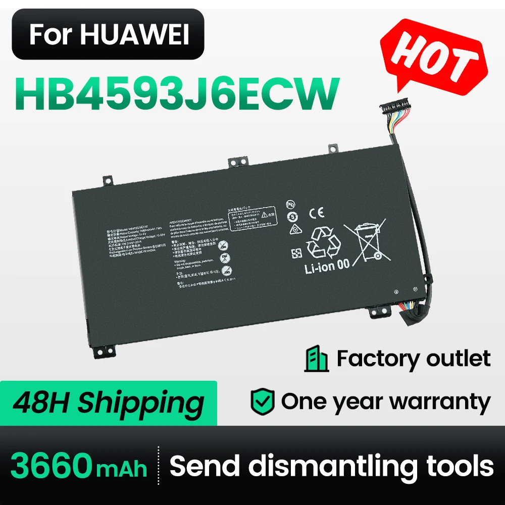 Аккумулятор Keyuan HB4593J6ECW 3660 мАч HN-W19L, W19R/WRT-W09/W19L для Huawei MateBook 13 2020 WRT-W19/WX9 i7 Notebook MateBook
Аккумулятор Keyuan HB4593J6ECW 3660 мАч HN-W19L, W19R/WRT-W09/W19L для Huawei MateBook 13 2020 WRT-W19/WX9 i7 Notebook MateBook