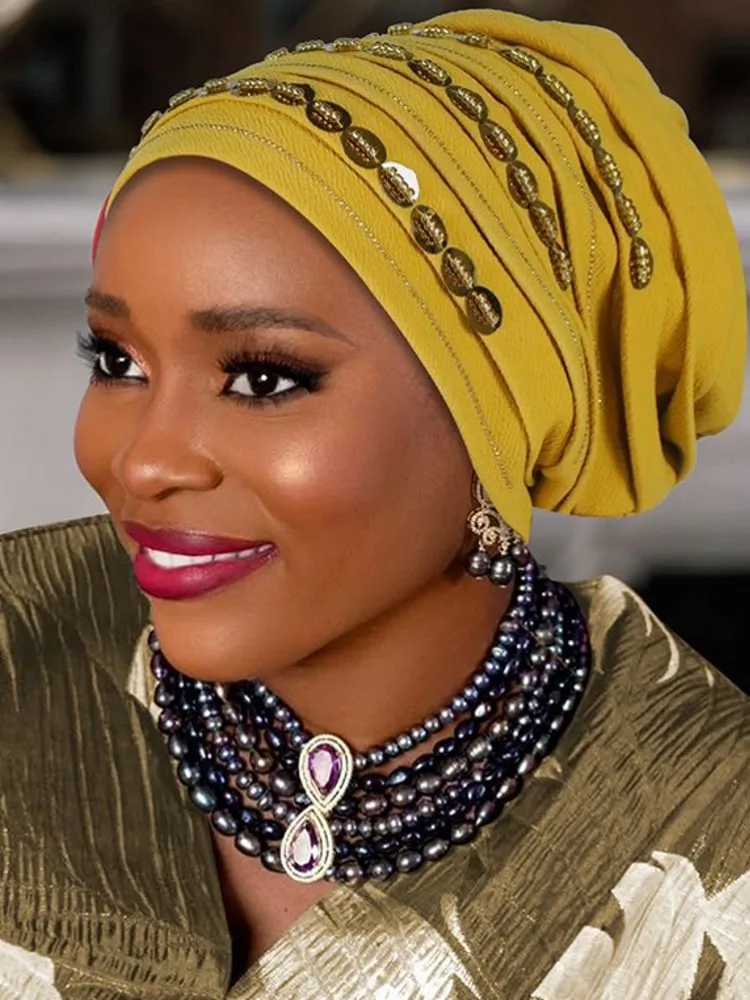 Glitter Full Body Pleated Turban Cap for Women 2025 Lady Head Wraps Muslim Headscarf Hat Turbante Mujer African Headpiece
Glitter Full Body Pleated Turban Cap for Women 2025 Lady Head Wraps Muslim Headscarf Hat Turbante Mujer African Headpiece
