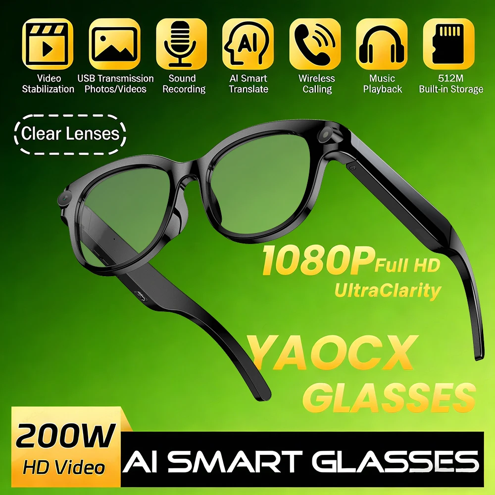 2026 Smart Glasses Photography Video AI Intelligent Interactive Translation Smart Sunglasses Bluetooth Call Music Play For IOS
2026 Smart Glasses Photography Video AI Intelligent Interactive Translation Smart Sunglasses Bluetooth Call Music Play For IOS
