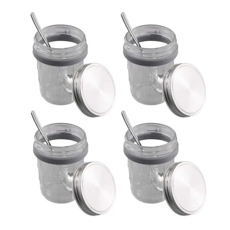 ABRE-Mason Jars For Overnight Oats 4 Pack 350Ml Overnight Oats Jar With Spoons & Airtight Stainless Steel Lids Breakfast Pots
ABRE-Mason Jars For Overnight Oats 4 Pack 350Ml Overnight Oats Jar With Spoons & Airtight Stainless Steel Lids Breakfast Pots