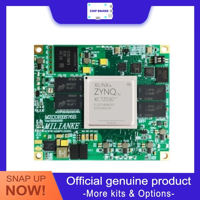 Milinker MLK-MZ7030 FPGA Core Platform, Xilinx Zynq 7030 Dual ARM PLPS, four-pair GTX interface.
Milinker MLK-MZ7030 FPGA Core Platform, Xilinx Zynq 7030 Dual ARM PLPS, four-pair GTX interface.