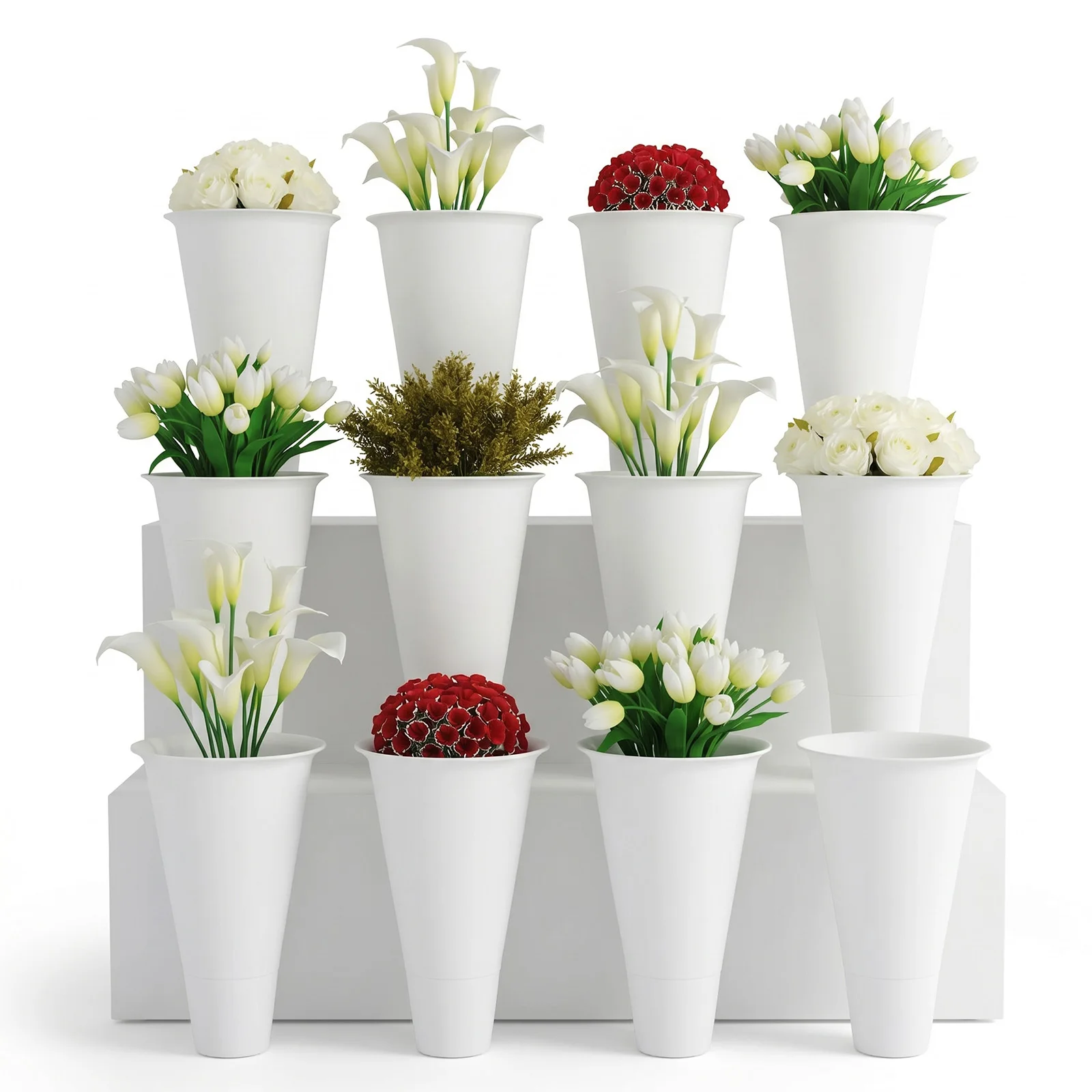 12 PCS Flower Display Stand Buckets White Plastic Plant Stand Tapered Buckets Plant Planter for Home Patio Balcony Garden
12 PCS Flower Display Stand Buckets White Plastic Plant Stand Tapered Buckets Plant Planter for Home Patio Balcony Garden