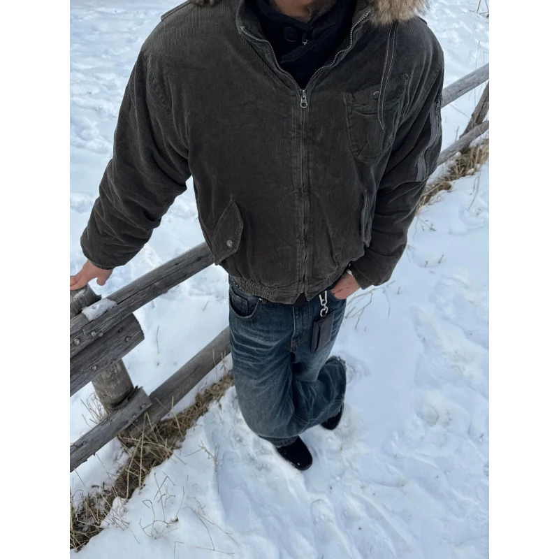 EMEEasy Success American Retro Bomber Distressed Washed Corduroy Short Wide Workwear Military Jacket Thickened Cotton Coat
EMEEasy Success American Retro Bomber Distressed Washed Corduroy Short Wide Workwear Military Jacket Thickened Cotton Coat