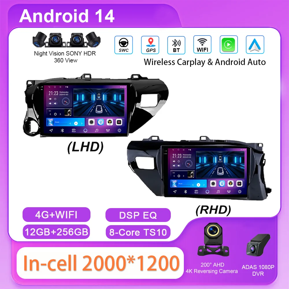 Android Carplay Android авто радио стерео для Toyota Hilux Pick Up AN120 2015-2020 авто GPS навигация мультимедийный плеер 2Din
Android Carplay Android авто радио стерео для Toyota Hilux Pick Up AN120 2015-2020 авто GPS навигация мультимедийный плеер 2Din