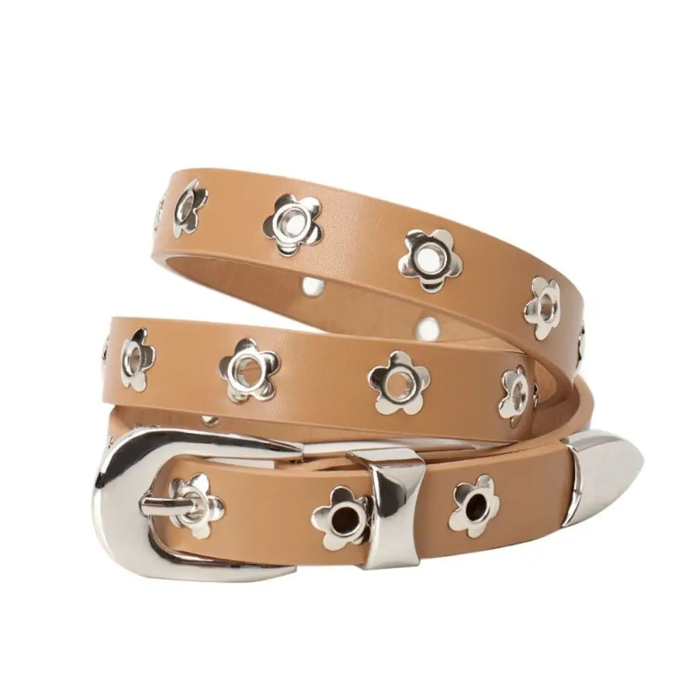 Fashion Alloy Pin Buckle Flower Rivet Belt Punk Y2k PU Leather Waistband All-match Korean Style Thin Waist Strap Ladies
Fashion Alloy Pin Buckle Flower Rivet Belt Punk Y2k PU Leather Waistband All-match Korean Style Thin Waist Strap Ladies