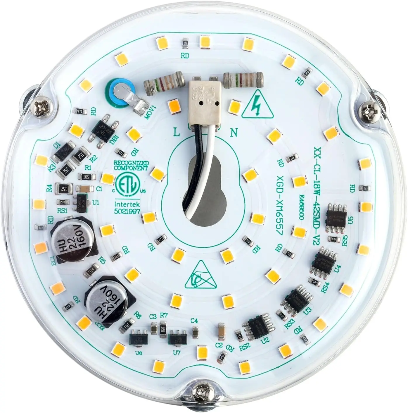4 inch LED Ceiling Fan Light Retrofit Kit 18W 3000K 2200LM 120V CRI90 Dimmable ETL
4 inch LED Ceiling Fan Light Retrofit Kit 18W 3000K 2200LM 120V CRI90 Dimmable ETL