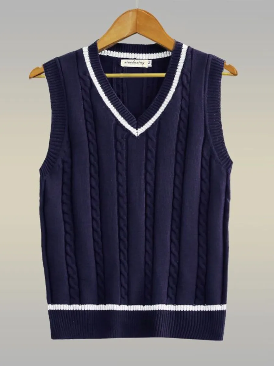 Облегающий хлопковый шерстяной свитер с V-образным вырезом, вязаный жилет для подростков, модная повседневная одежда
Облегающий хлопковый шерстяной свитер с V-образным вырезом, вязаный жилет для подростков, модная повседневная одежда