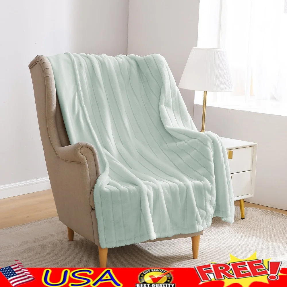 Luxury Striped Faux Fur Throw 50"x60" Soft Micromink Blanket Reversible Adult Teen Bedding Cozy Machine Washable Recycled
Luxury Striped Faux Fur Throw 50"x60" Soft Micromink Blanket Reversible Adult Teen Bedding Cozy Machine Washable Recycled