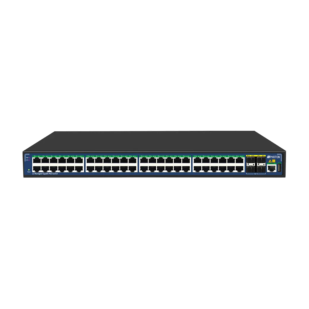 48 52-Ports 802.3bt 90W 600W Layer 3 Managed 1U Rack Mount ACL Static Routing 4 x 10Gb SFP+ USB Gigabit Network PoE Switch 
48 52-Ports 802.3bt 90W 600W Layer 3 Managed 1U Rack Mount ACL Static Routing 4 x 10Gb SFP+ USB Gigabit Network PoE Switch