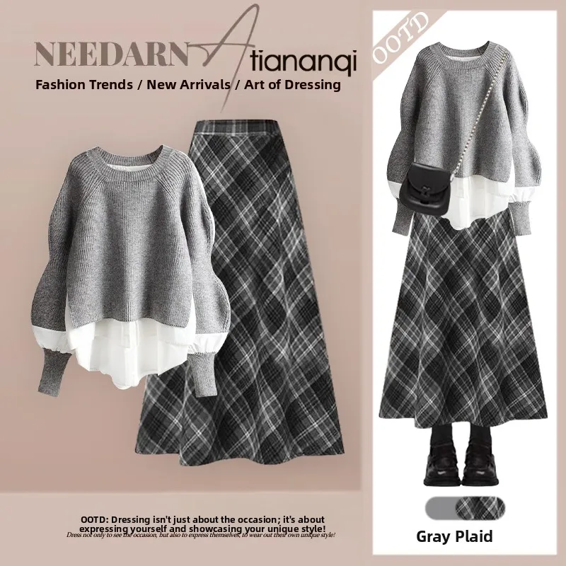 Корейский комплект осенне-зимнего женского вязаного свитера и юбки с высокой талией, утягивающий клетчатый костюм из двух предметов, моющийся Ca...
Корейский комплект осенне-зимнего женского вязаного свитера и юбки с высокой талией, утягивающий клетчатый костюм из двух предметов, моющийся Ca...