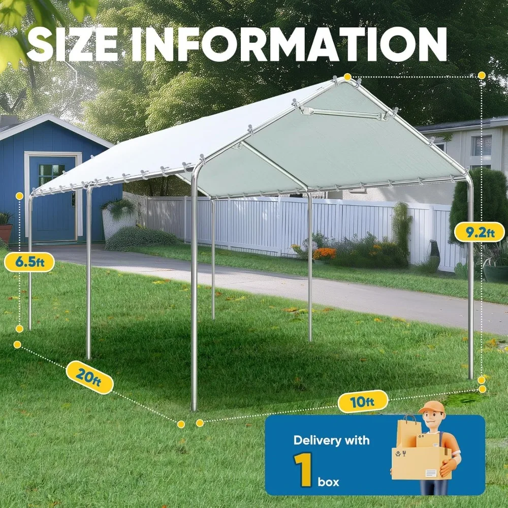 10x20 Ft Heavy Duty Carport Canopy Galvanized Car Tent Outdoor Garage Boat Shelter with Reinforced Structure, Customized
10x20 Ft Heavy Duty Carport Canopy Galvanized Car Tent Outdoor Garage Boat Shelter with Reinforced Structure, Customized