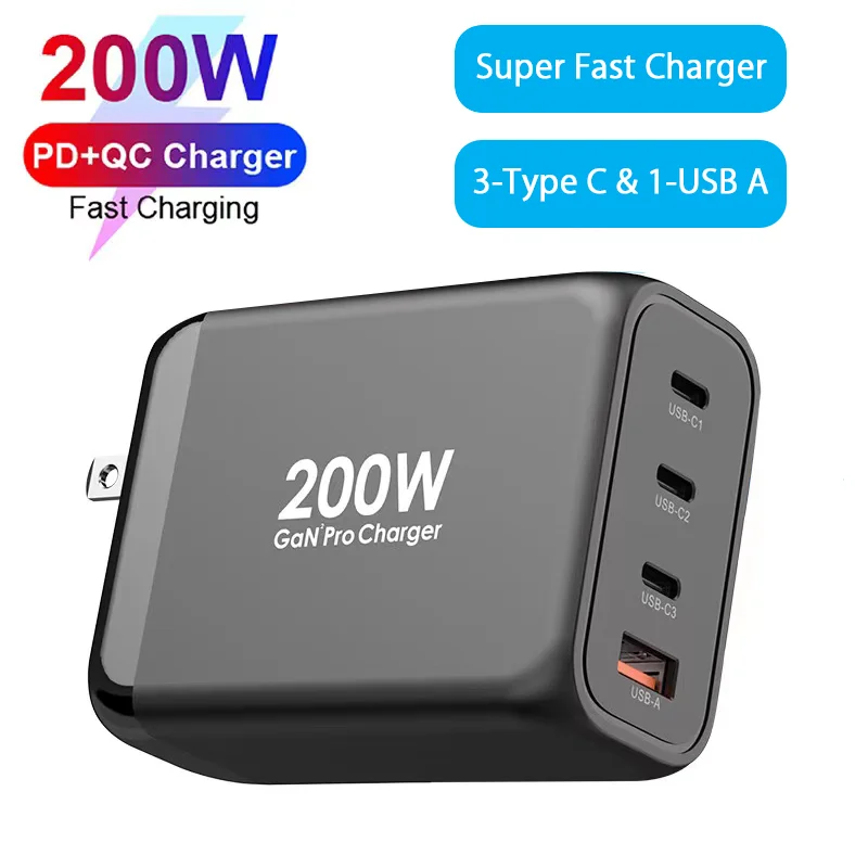 Настенное зарядное устройство USB C GaN, 200 Вт, PD100W PPS105W для ноутбука, Macbook, iPad, iPhone, Samsung, Huawei, xiaomi и т. д.
Настенное зарядное устройство USB C GaN, 200 Вт, PD100W PPS105W для ноутбука, Macbook, iPad, iPhone, Samsung, Huawei, xiaomi и т. д.