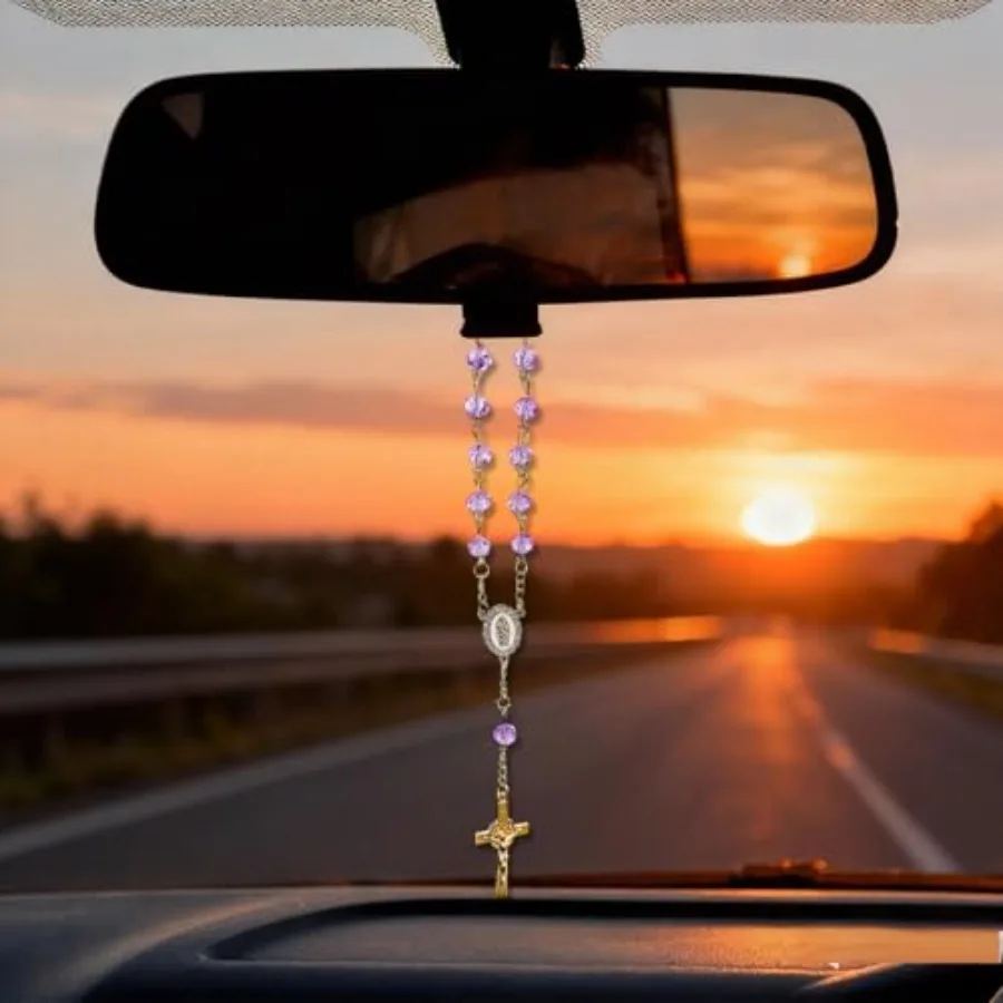 Bling Rosary Cross Car Hanging Ornament, Sparkling Personalized Car Rear View Mirror Charm, Religious Beads Auto Interior Penda
Bling Rosary Cross Car Hanging Ornament, Sparkling Personalized Car Rear View Mirror Charm, Religious Beads Auto Interior Penda