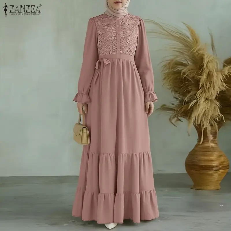 ZANZEA женское элегантное мусульманское платье Абая с вышивкой, халат Рамадана, платье Ид, осень-весна, кружевные лоскутные платья с длинными рукавами 2026
ZANZEA женское элегантное мусульманское платье Абая с вышивкой, халат Рамадана, платье Ид, осень-весна, кружевные лоскутные платья с длинными рукавами 2026