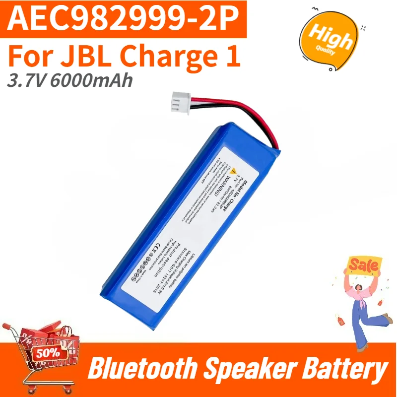High Quality AEC982999-2P Battery 3.7V 6000mAh For JBL Charge 1 Bluetooth Speaker Brand New Replacement Battery
High Quality AEC982999-2P Battery 3.7V 6000mAh For JBL Charge 1 Bluetooth Speaker Brand New Replacement Battery
