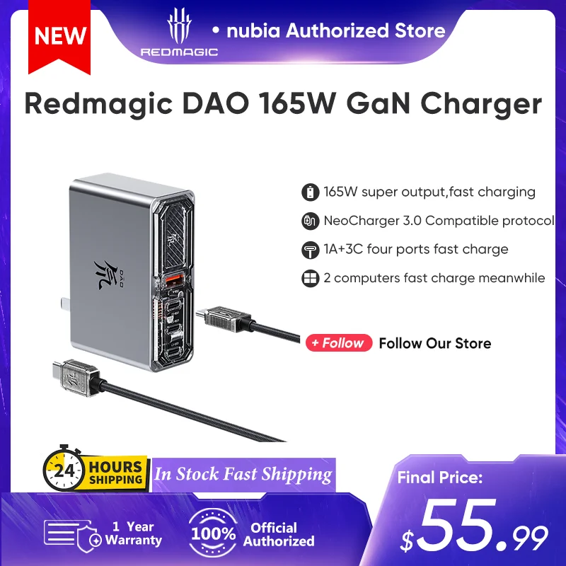 Зарядное устройство NUBIA Red Magic DAO 165 Вт, зарядное устройство GaN, быстрое зарядное устройство 3C 1A, зарядное устройство Usb для Red Magic 9 Pro, Iphone 15 Pro Max, зарядное устройство для ноутбука Macbook
Зарядное устройство NUBIA Red Magic DAO 165 Вт, зарядное устройство GaN, быстрое зарядное устройство 3C 1A, зарядное устройство Usb для Red Magic 9 Pro, Iphone 15 Pro Max, зарядное устройство для ноутбука Macbook