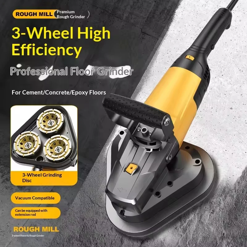 3-Wheel Handheld High-Efficiency Coarse Grinder For Wall Polishing, Cement, Putty & Concrete Floor Plastering
3-Wheel Handheld High-Efficiency Coarse Grinder For Wall Polishing, Cement, Putty & Concrete Floor Plastering