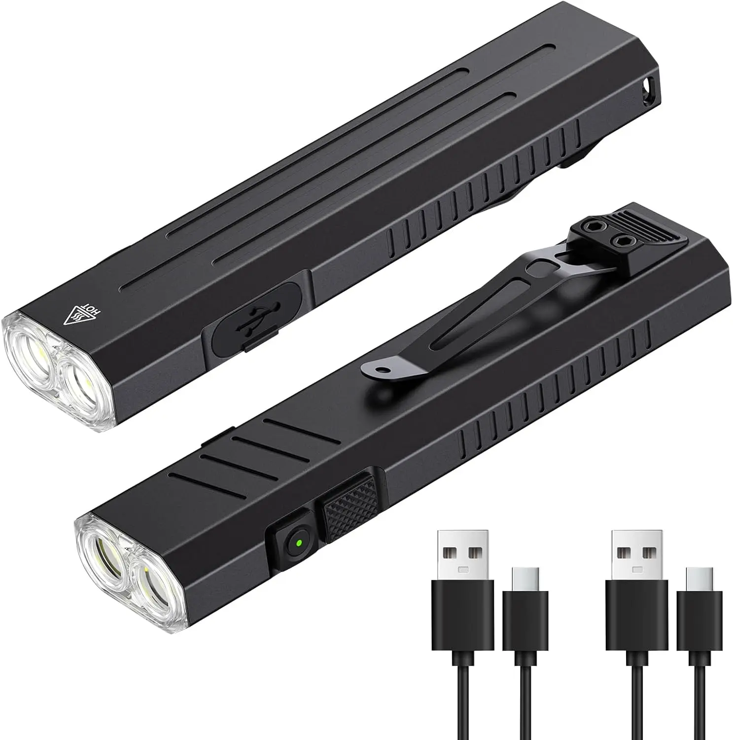 2-Pack Rechargeable EDC Flashlight - 1600 Lumens, Magnetic Mini Pocket Light with Strobe Mode for Camping, Work, Emergency
2-Pack Rechargeable EDC Flashlight - 1600 Lumens, Magnetic Mini Pocket Light with Strobe Mode for Camping, Work, Emergency