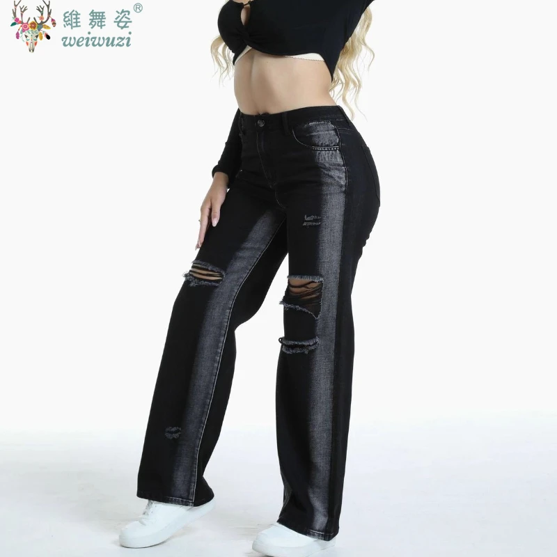 Women's Ripped Jeans Boyfriend Straight Leg Denim Pants Spring Ladies Hole Denim Trousers Outdoor Causal Black High Waist Pants
Women's Ripped Jeans Boyfriend Straight Leg Denim Pants Spring Ladies Hole Denim Trousers Outdoor Causal Black High Waist Pants