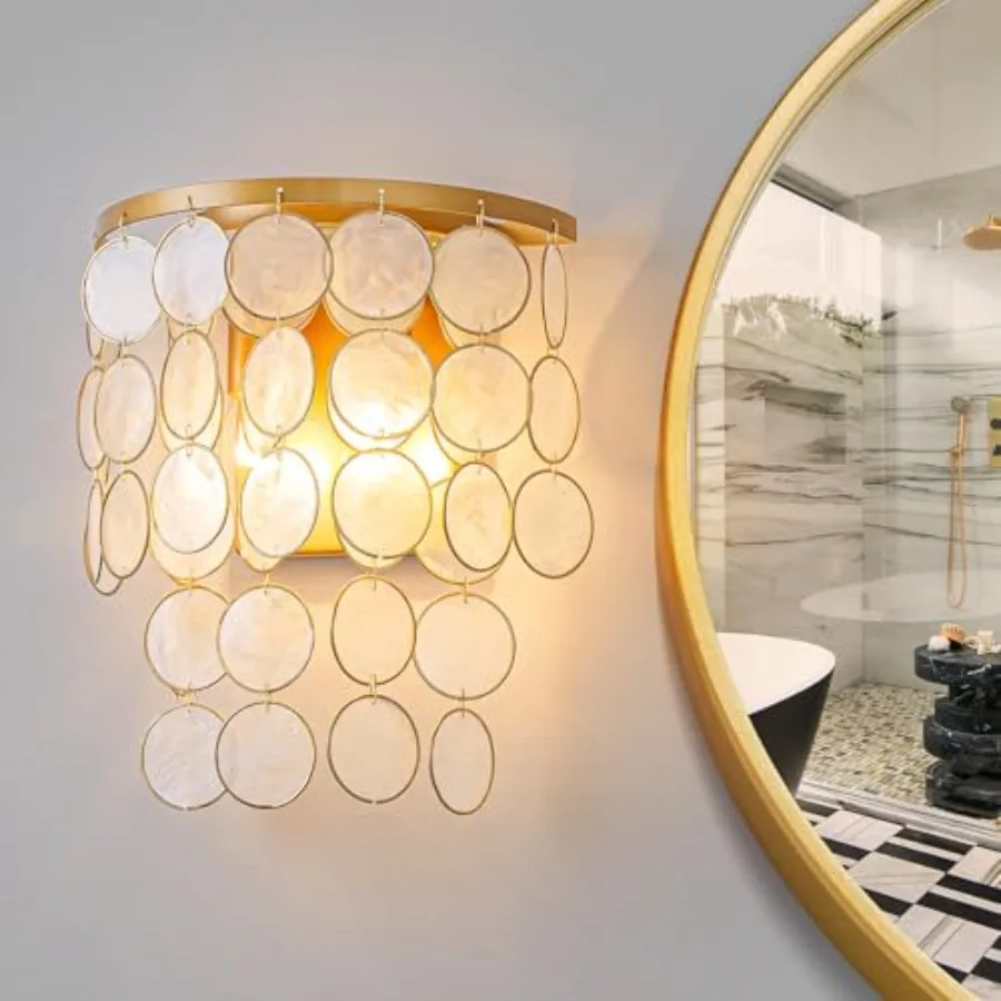 2-Light Capiz Wall Sconces, Coastal Design Indoor, Vanity Wall Mount Light Fixture for Bathroom, Hallway, Bedroom, True Pendant
2-Light Capiz Wall Sconces, Coastal Design Indoor, Vanity Wall Mount Light Fixture for Bathroom, Hallway, Bedroom, True Pendant