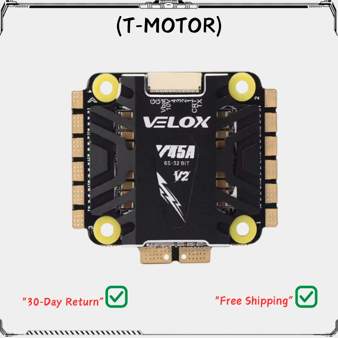 T-Motor VELOX PACER V45A V2 4in1 ESC 3-6S Lipo 32BIT с регулятором скорости 10V 2A BEC 30,5x30,5 мм для гоночного дрона FPV RC
T-Motor VELOX PACER V45A V2 4in1 ESC 3-6S Lipo 32BIT с регулятором скорости 10V 2A BEC 30,5x30,5 мм для гоночного дрона FPV RC
