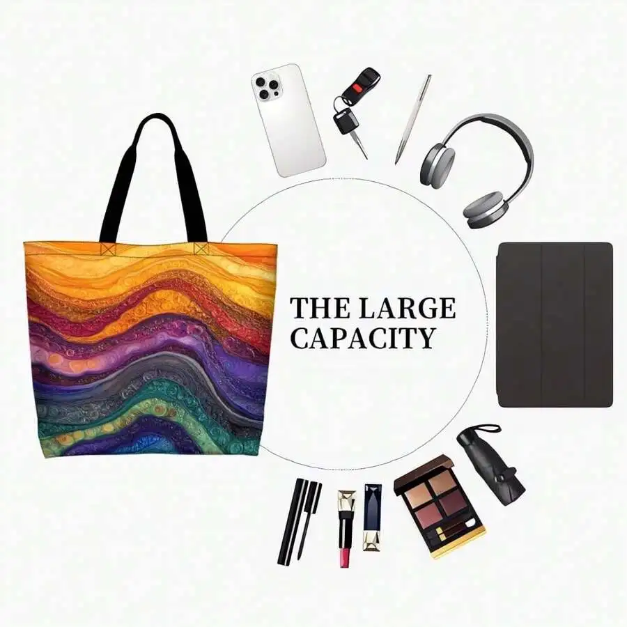 Abstract Waves Large Capacity Tote Bag For Women Casual Shopping Travel Bag
Abstract Waves Large Capacity Tote Bag For Women Casual Shopping Travel Bag