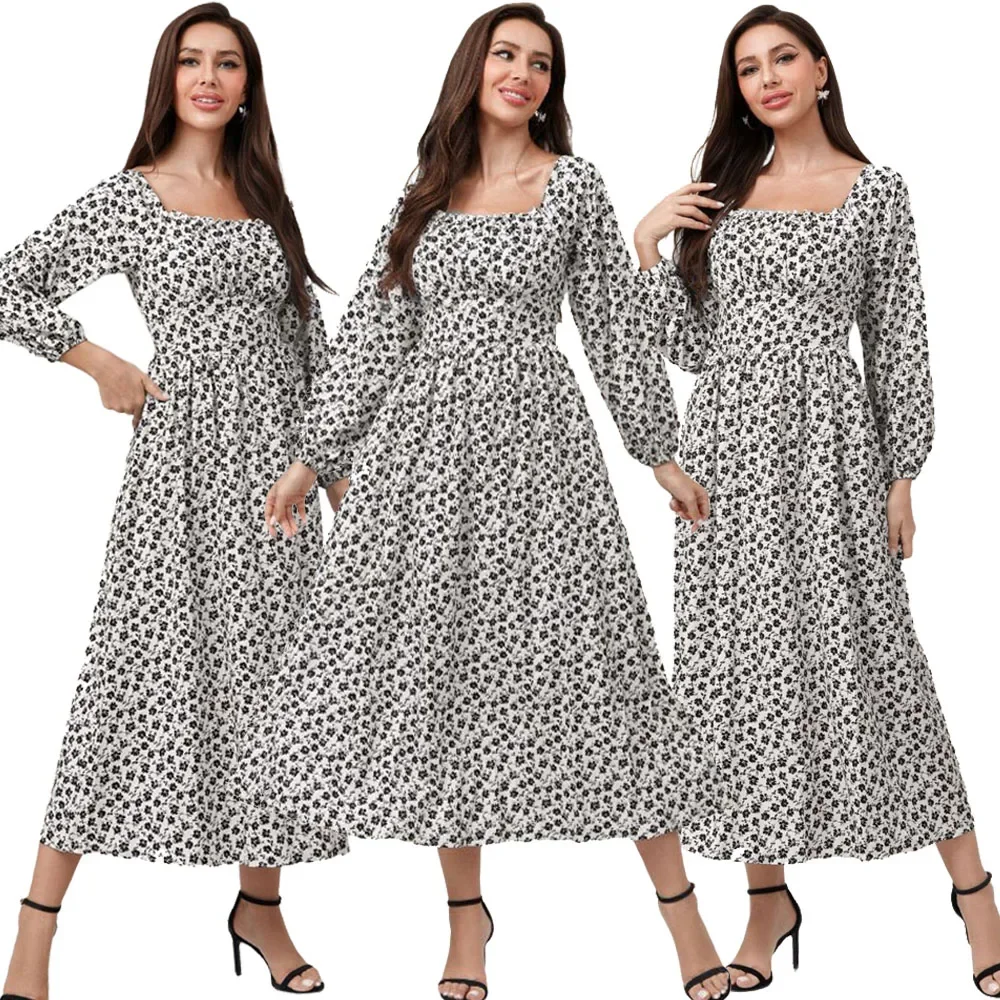 Floral Dress Women Midi Spring Elegant Square Collar Long Sleeve Muslim Streetwear Casual Vacation Vintage Young Daily All-match
Floral Dress Women Midi Spring Elegant Square Collar Long Sleeve Muslim Streetwear Casual Vacation Vintage Young Daily All-match