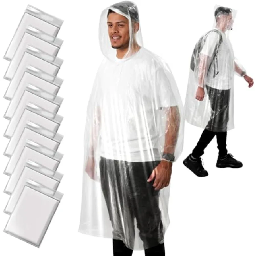ANYOO Disposable Rain Poncho for Adults Waterproof Emergency Raincoat Lightweight Packable for Outdoor Events Hiking and Travel
ANYOO Disposable Rain Poncho for Adults Waterproof Emergency Raincoat Lightweight Packable for Outdoor Events Hiking and Travel