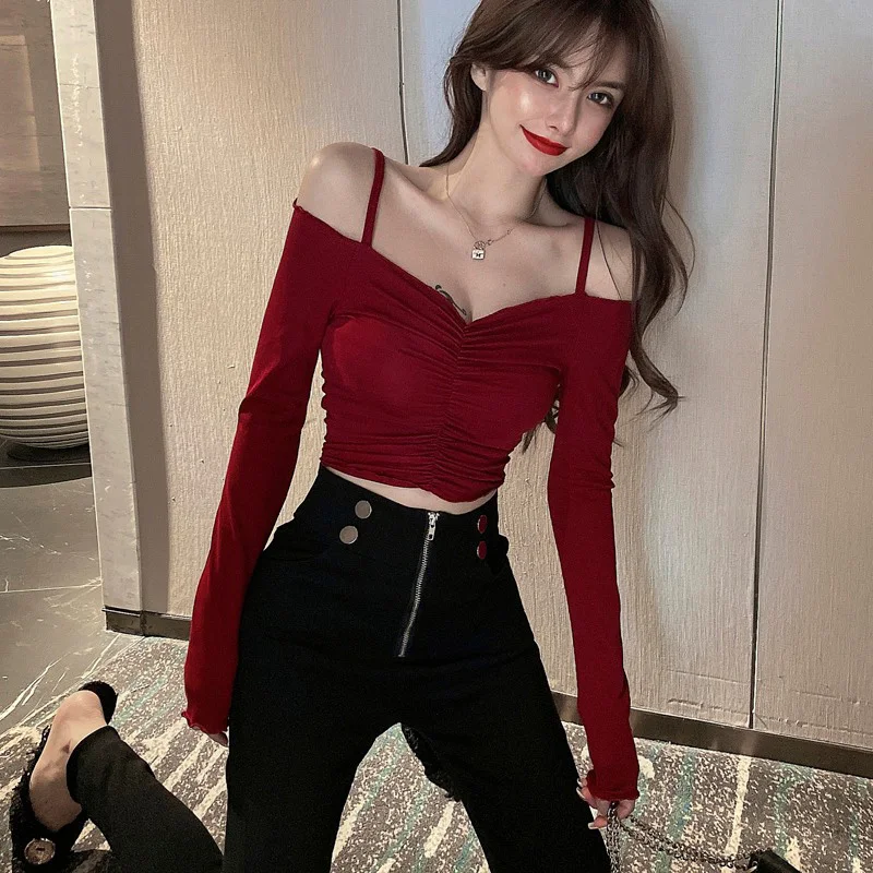 Pure Desirable Sexy Short Crop Top Women's Spring Autumn High Waist Slimming Base Shirt Korean Style Long Sleeve T-shirt
Pure Desirable Sexy Short Crop Top Women's Spring Autumn High Waist Slimming Base Shirt Korean Style Long Sleeve T-shirt