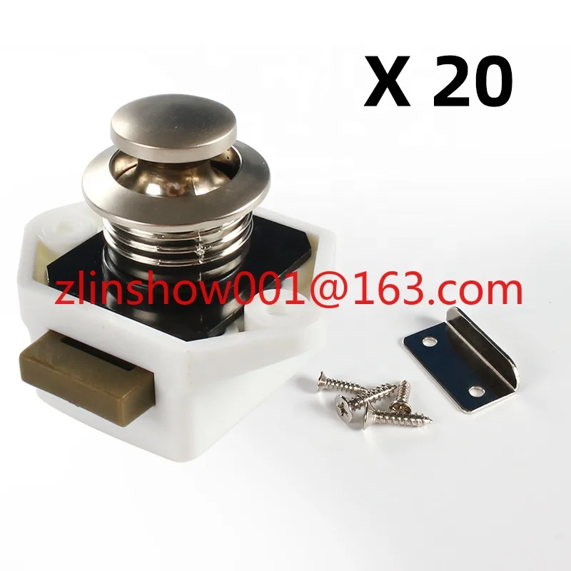 Camper Trailer Motorhome Parts Cut-out Dimension 20mm Zinc Alloy Key Less RV Caravan Boat Yacht White Mini Push Lock 20pcs
Camper Trailer Motorhome Parts Cut-out Dimension 20mm Zinc Alloy Key Less RV Caravan Boat Yacht White Mini Push Lock 20pcs