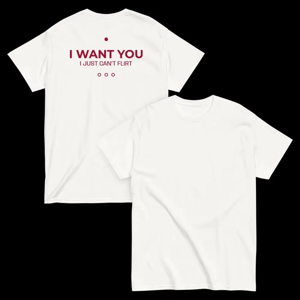 Забавная футболка с графическим принтом для мужчин и женщин, хлопковая футболка с принтом «I Want You I Just Can't Flirt Back», унисекс, с круглым вырезом, с короткими рукавами, оверсайз
Забавная футболка с графическим принтом для мужчин и женщин, хлопковая футболка с принтом «I Want You I Just Can't Flirt Back», унисекс, с круглым вырезом, с короткими рукавами, оверсайз