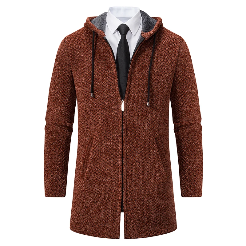 Thick Men's Long Jackets Knit Cardigan Fleece Warm Hooded Casual Cardigan Full Zip Jumper Brown Male Autumn Winter Clothing
Thick Men's Long Jackets Knit Cardigan Fleece Warm Hooded Casual Cardigan Full Zip Jumper Brown Male Autumn Winter Clothing