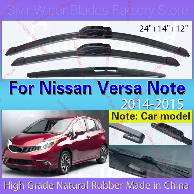 3PCS Car Wiper Blades For Nissan Versa Note 2014 - 2015 Front Rear Windshield Wipers Soft Rubber Car Accessories 24"+14"+12"
3PCS Car Wiper Blades For Nissan Versa Note 2014 - 2015 Front Rear Windshield Wipers Soft Rubber Car Accessories 24"+14"+12"
