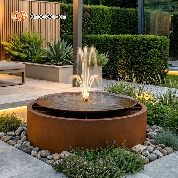 Corten Steel Rust Red Modern Outdoor Round Waterfall Fountain for Garden or Courtyard Decoration
Corten Steel Rust Red Modern Outdoor Round Waterfall Fountain for Garden or Courtyard Decoration