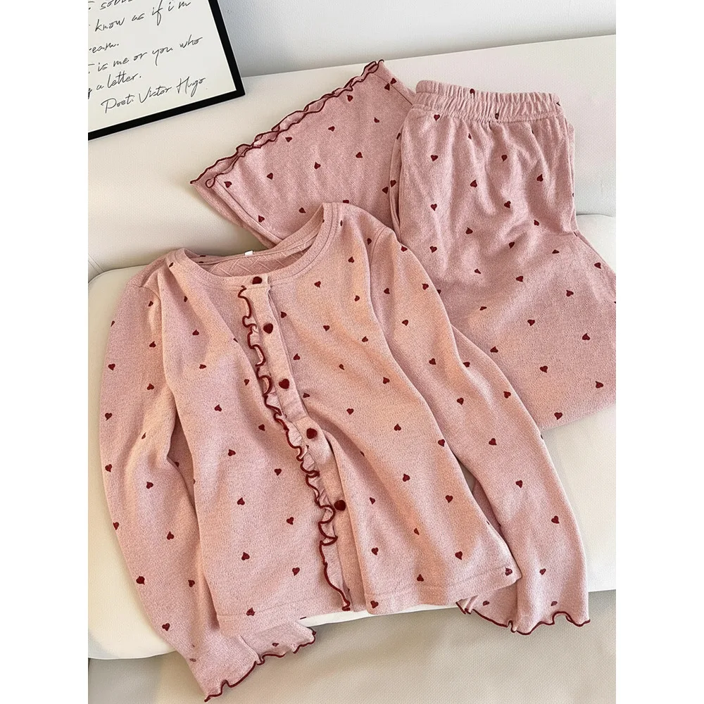 Spring Autumn New Loose Sleepwear Women Pajamas Home Wear Nightwear For Woman Long-Sleeved Trousers Loungewear Set
Spring Autumn New Loose Sleepwear Women Pajamas Home Wear Nightwear For Woman Long-Sleeved Trousers Loungewear Set