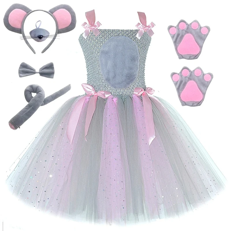 Sparkly Pink Grey Mouse Costumes for Baby Girls Animal Halloween Outfits Children Birthday Clothes for Kids Gray Rat Tutu Dress
Sparkly Pink Grey Mouse Costumes for Baby Girls Animal Halloween Outfits Children Birthday Clothes for Kids Gray Rat Tutu Dress