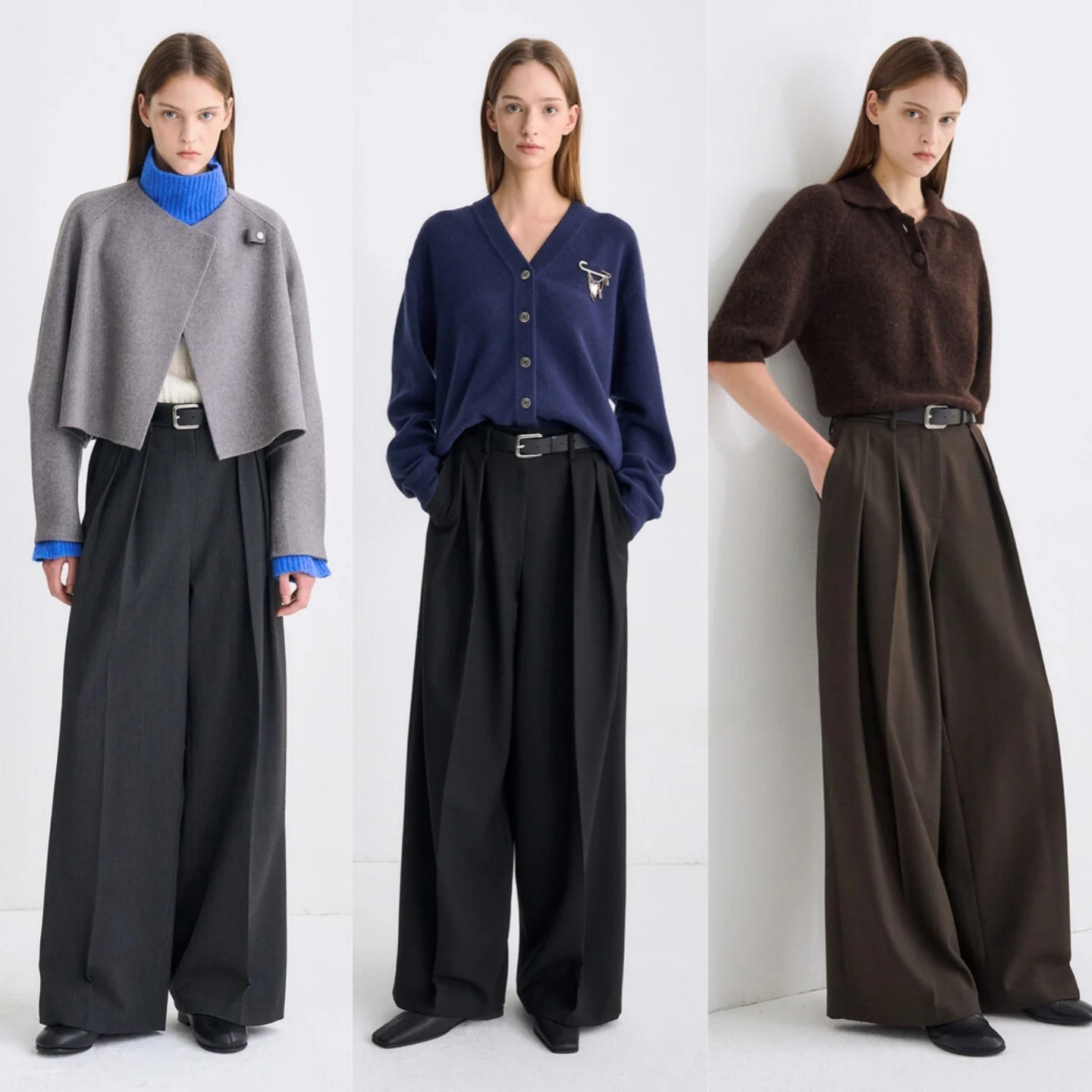High Waist Wide Leg Pants Autumn Winter Sle Pleated Commute Versatile Belted Trousers Korean Sle Casual Pants for Women
High Waist Wide Leg Pants Autumn Winter Sle Pleated Commute Versatile Belted Trousers Korean Sle Casual Pants for Women