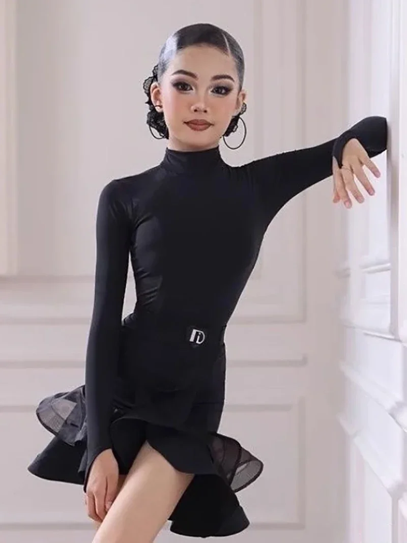 Kids Girls Latin Dance Uniform Long Sleeve Mesh Backless Competition Dress Split Suit Women Ballroom Dancewear Costumes
Kids Girls Latin Dance Uniform Long Sleeve Mesh Backless Competition Dress Split Suit Women Ballroom Dancewear Costumes