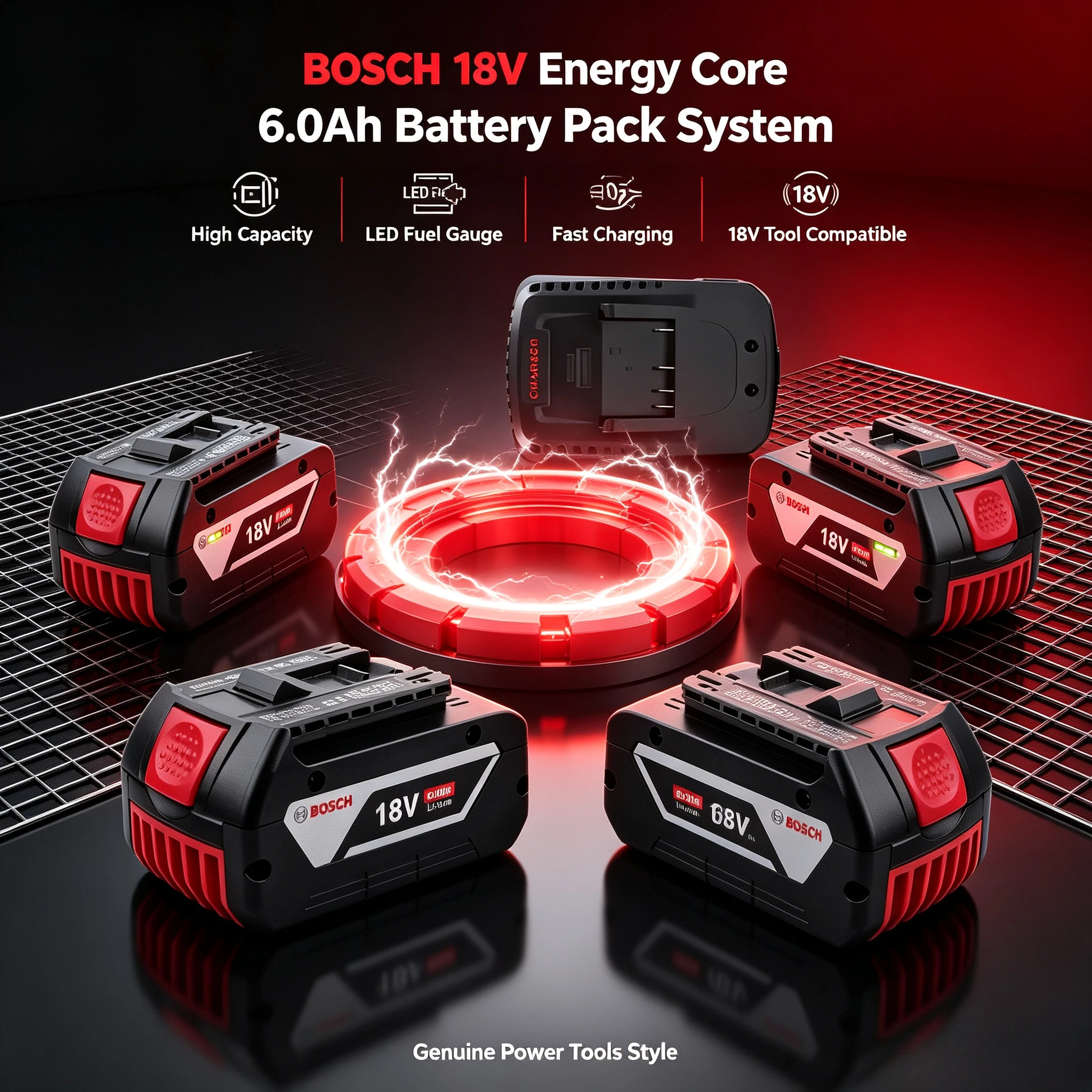 Full Capacity Bosch 18V 5Ah Li-ion Battery, Surge Isolation Replacement, High Output Battery For Impact Wrench & Angle Grinder
Full Capacity Bosch 18V 5Ah Li-ion Battery, Surge Isolation Replacement, High Output Battery For Impact Wrench & Angle Grinder