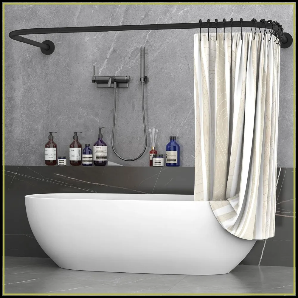 U-Shaped Shower Curtain Rod, 29.5" x (59"-75") x 29.5", Adjustable, Rustproof, Includes 24 Hooks
U-Shaped Shower Curtain Rod, 29.5" x (59"-75") x 29.5", Adjustable, Rustproof, Includes 24 Hooks