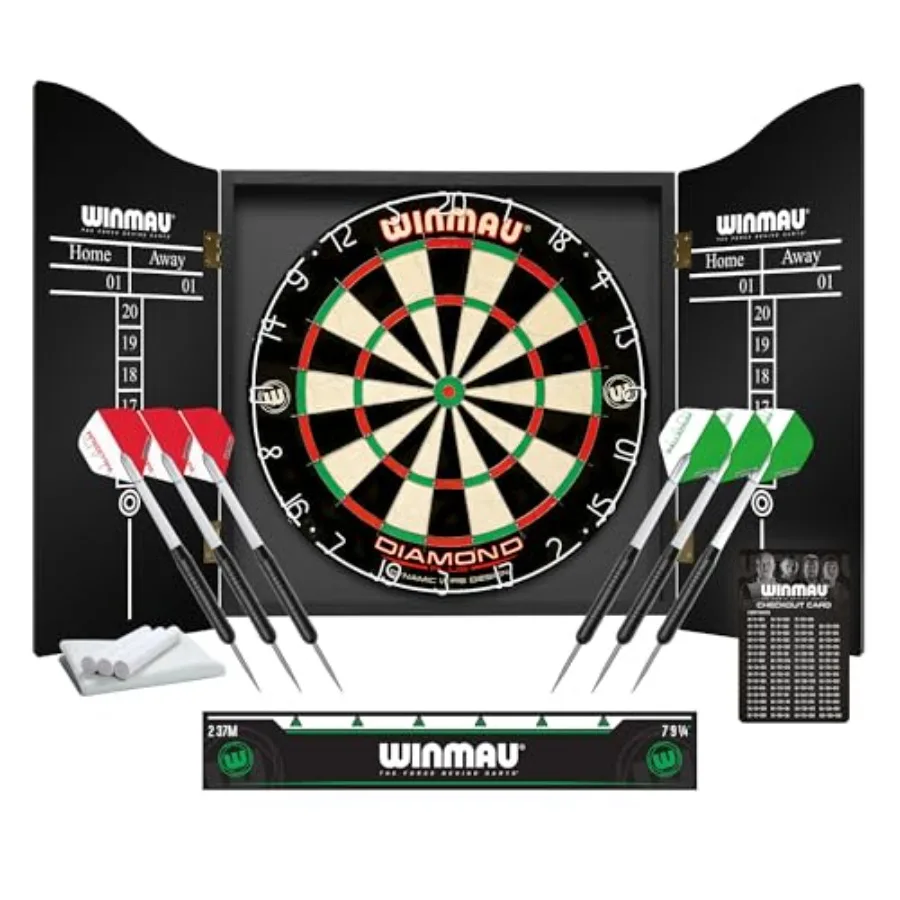 Diamond Plus Dartboard for professional play, sisal fiber construction, black and green finish, self-healing surface with preci
Diamond Plus Dartboard for professional play, sisal fiber construction, black and green finish, self-healing surface with preci