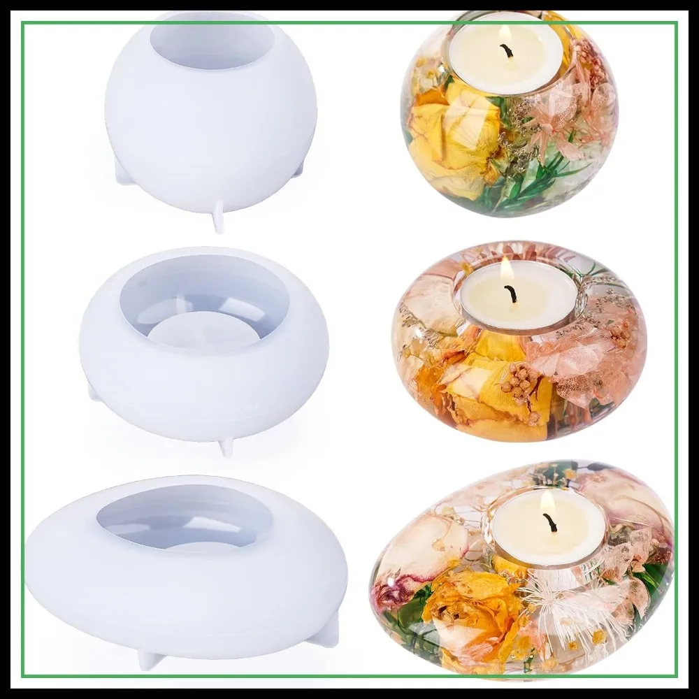 3Pcs Tealight Candle Holder Molds Silicone for Resin, Plaster, Cement Concrete, Epoxy DIY Home Décor, Great for Beginners
3Pcs Tealight Candle Holder Molds Silicone for Resin, Plaster, Cement Concrete, Epoxy DIY Home Décor, Great for Beginners