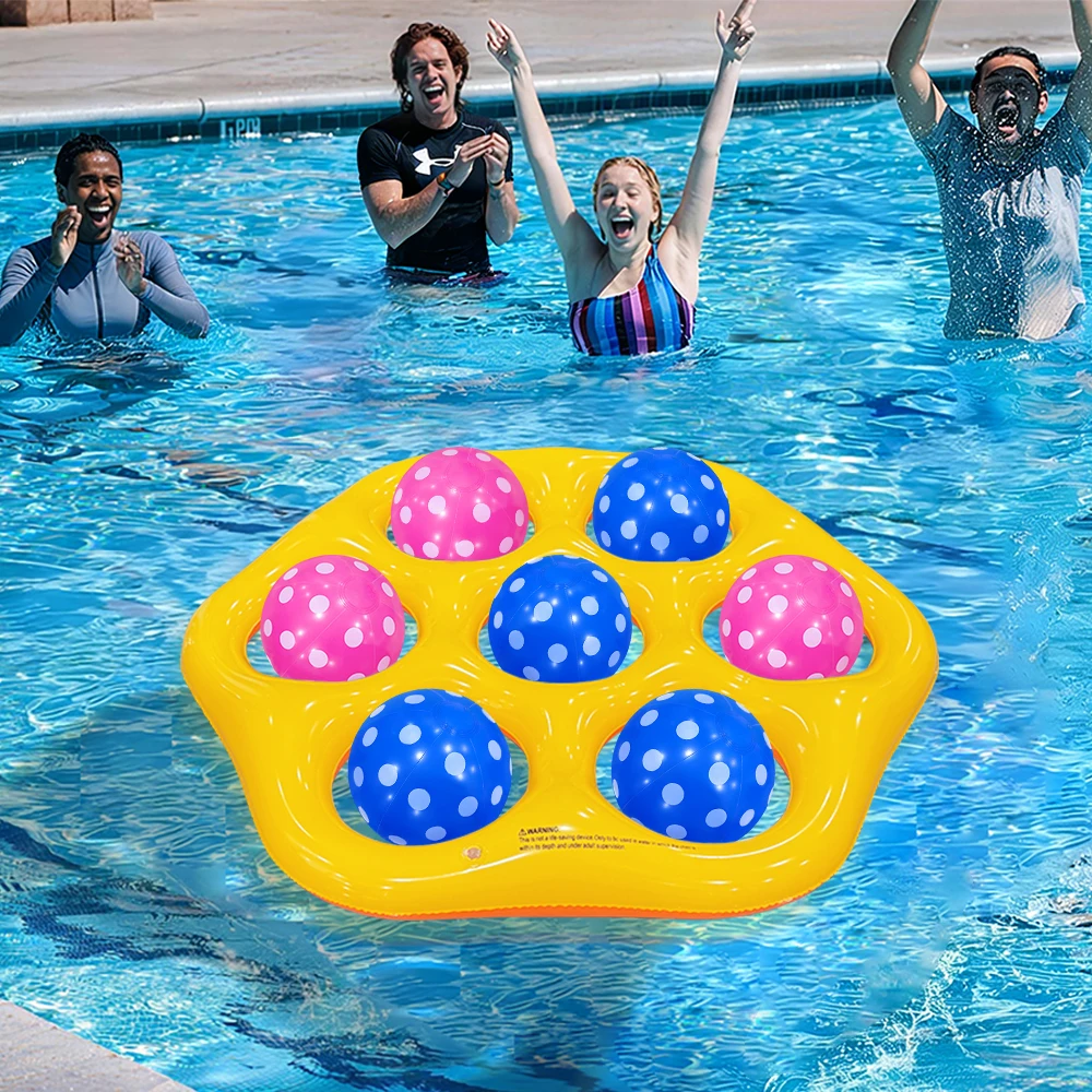 1 set of swimming pool toy game set, inflatable swimming pool toy with 7 balls - suitable for 2-10 adult and adolescent players
1 set of swimming pool toy game set, inflatable swimming pool toy with 7 balls - suitable for 2-10 adult and adolescent players