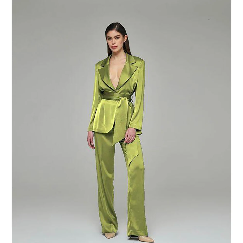 2025Elegant Satin Fabric Women PantsSet With Belt New Female Single Buckle Two Pieces(Blazer+Trousers) conjunto dos piezas mujer
2025Elegant Satin Fabric Women PantsSet With Belt New Female Single Buckle Two Pieces(Blazer+Trousers) conjunto dos piezas mujer