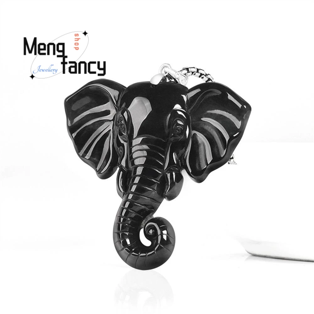 Original Natural Burmese A-grade Jadeite Black Jade Elephant God Pendant S925 Silver Buckle Hip-hop High-grade Fashion Jewelry
Original Natural Burmese A-grade Jadeite Black Jade Elephant God Pendant S925 Silver Buckle Hip-hop High-grade Fashion Jewelry