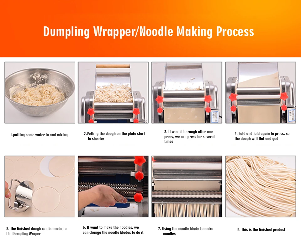 750W Professional 240mm Dough Sheeter for Pasta Noodle Making Electric Roller Machine Stainless Steel Cutter for Dumplings
750W Professional 240mm Dough Sheeter for Pasta Noodle Making Electric Roller Machine Stainless Steel Cutter for Dumplings