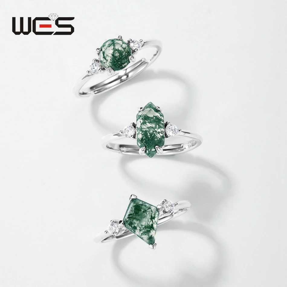 WES 100% серебро 925, натуральный уникальный моховый агат, открытые кольца для женщин, геометрическая форма, подарок на помолвку, лесные ювелирные изделия, оптовая продажа
WES 100% серебро 925, натуральный уникальный моховый агат, открытые кольца для женщин, геометрическая форма, подарок на помолвку, лесные ювелирные изделия, оптовая продажа